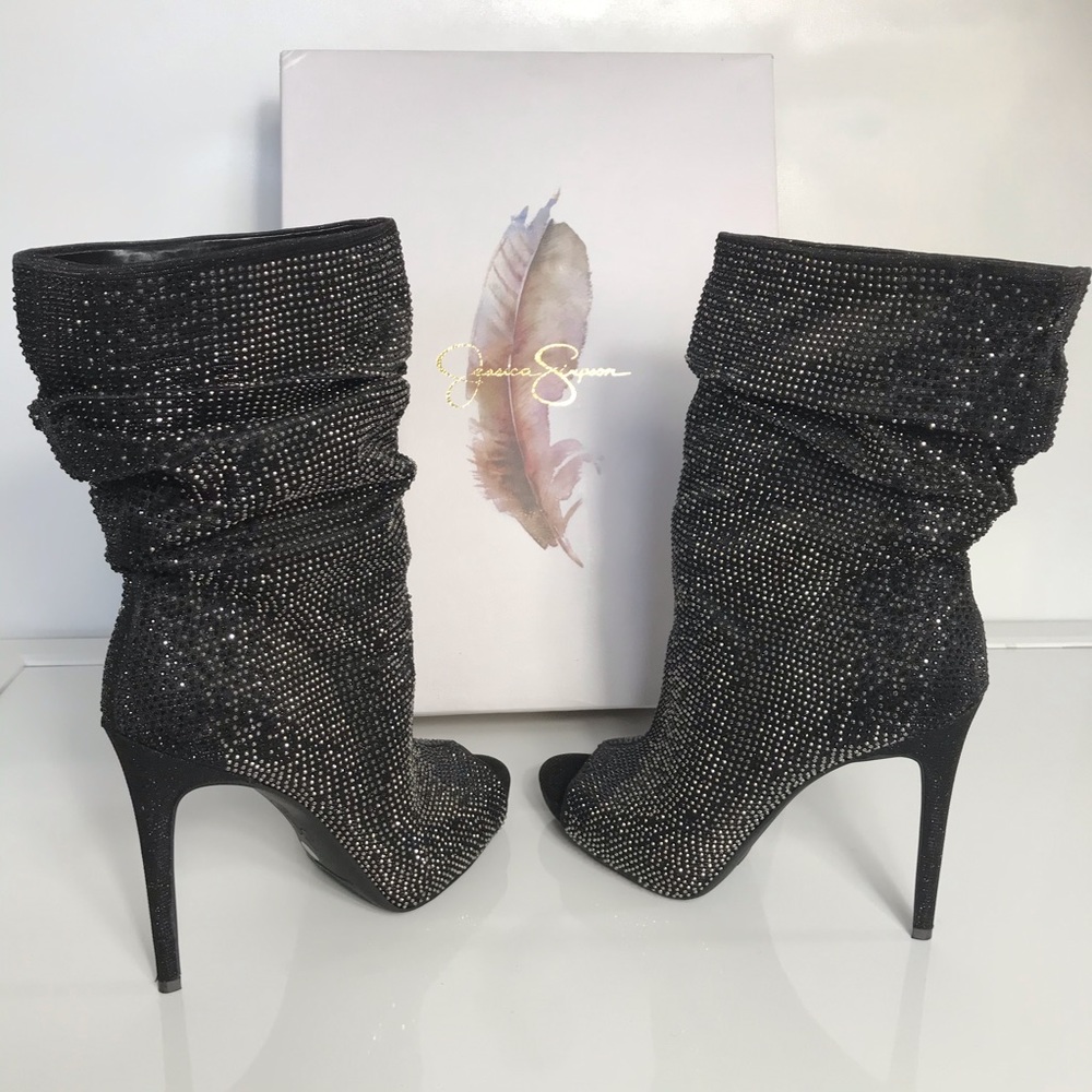 Jessica Simpson Rinnah Mid-Calf Peep Toe Booties - Picture 7 of 11